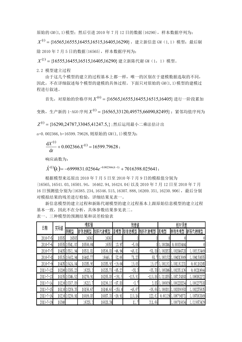 基于GM(1,1)的棉花期货价格预测模型.doc_第3页