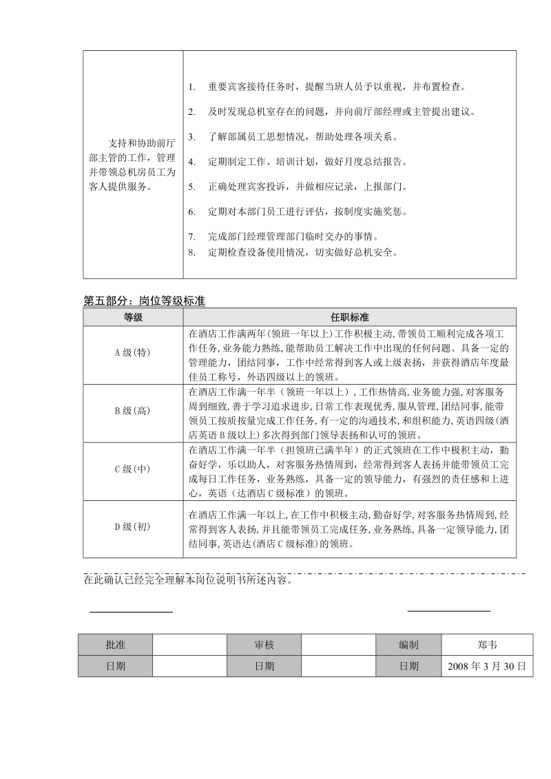 总机领班岗位说明书.doc_第2页