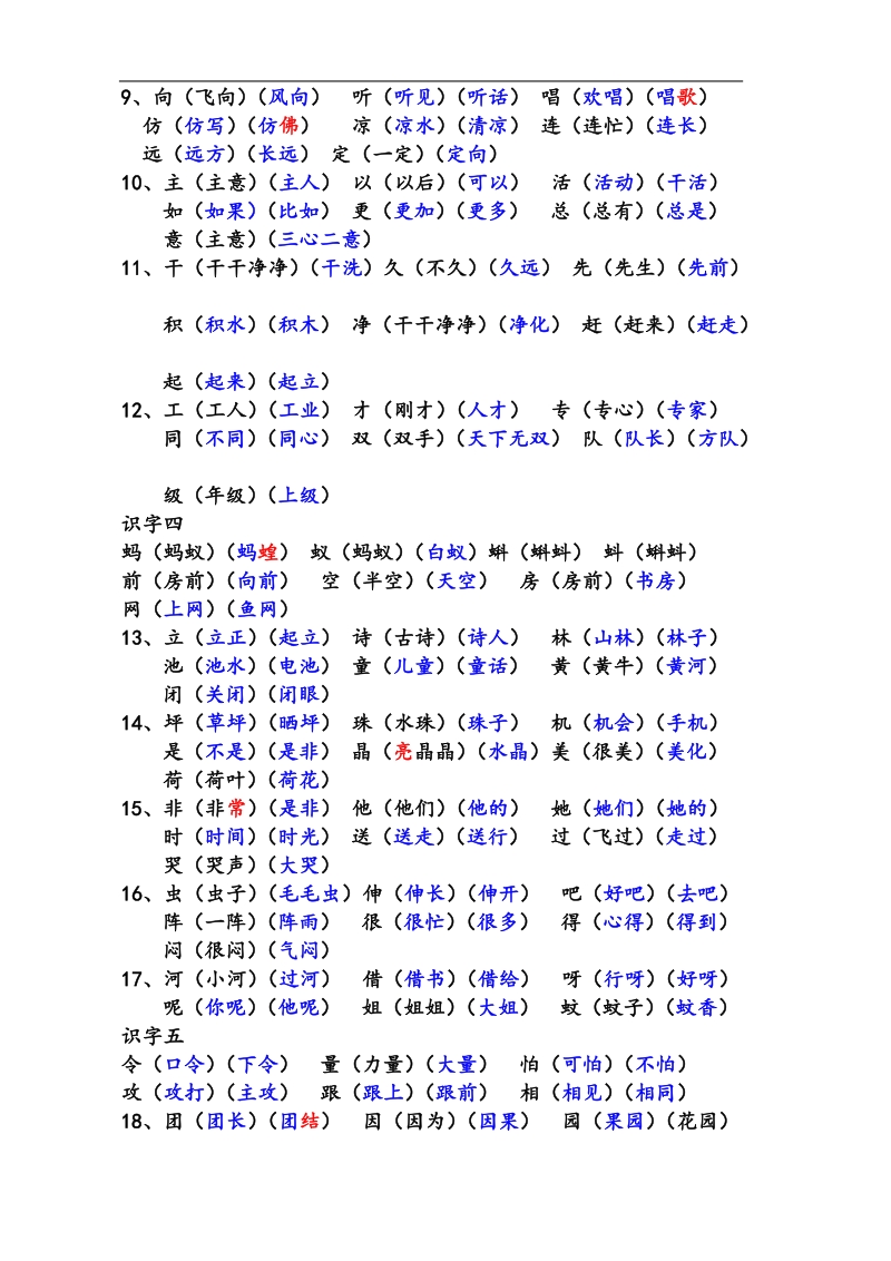 小学语文一年级下册所有要求会写词语.doc_第2页