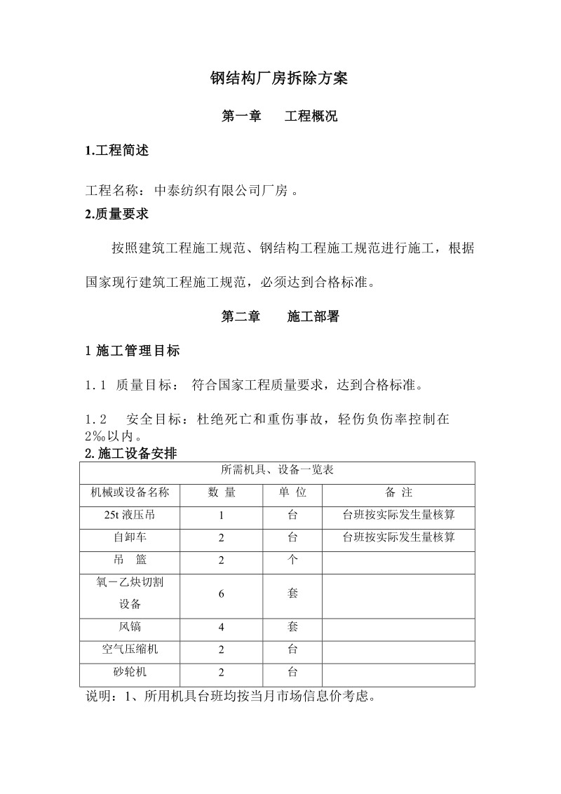 原厂房钢结构拆除方案.doc_第1页