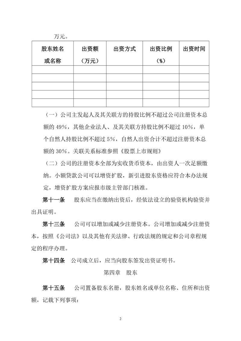 小额贷款公司章程(实用).doc_第2页