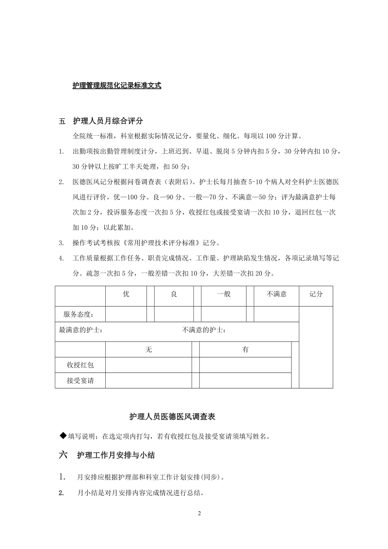 护理管理规范化记录标准文式.doc_第2页