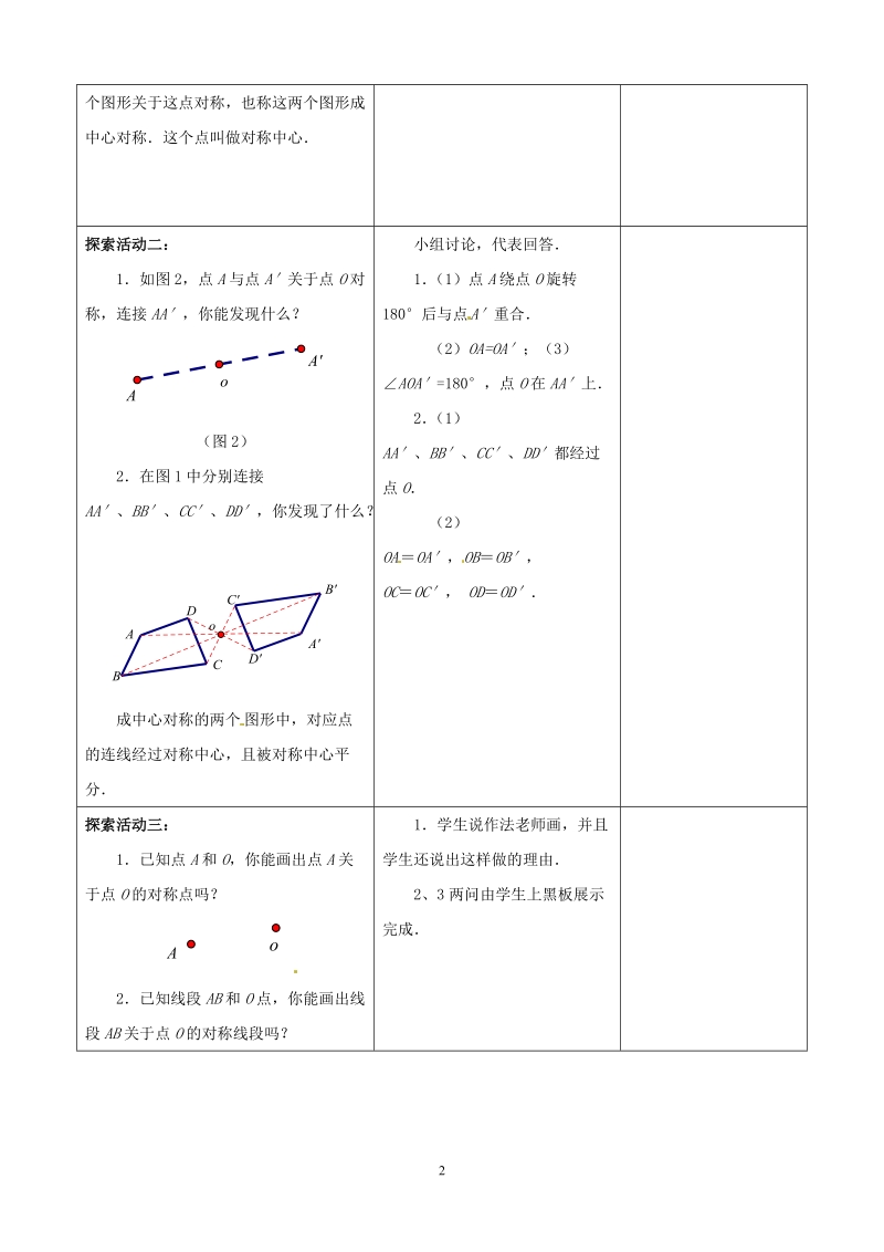 苏科版初中二年级数学下册教案：中心对称与中心对称图形.doc_第2页