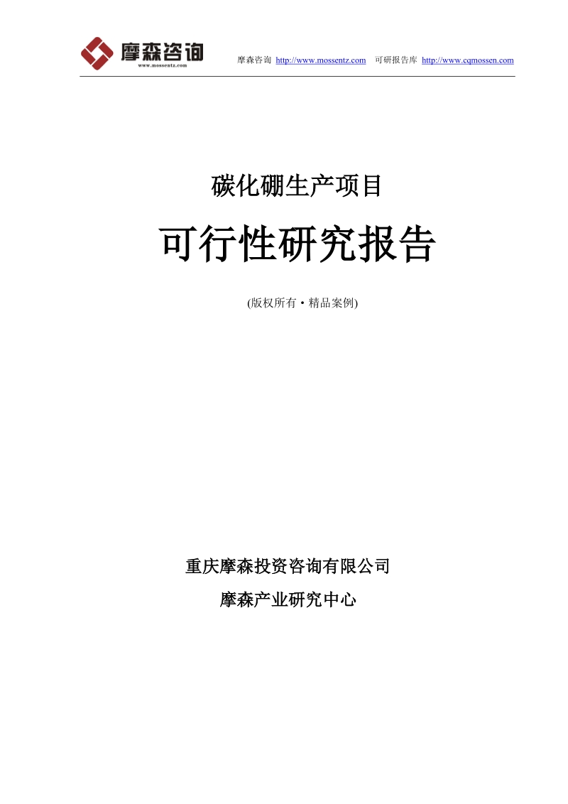 碳化硼可行性研究报告(立项·备案·可行性研究报告).doc_第1页