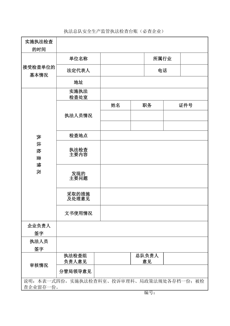 执法总队安全生产监管执法检查台账（抽查企业）.doc_第2页