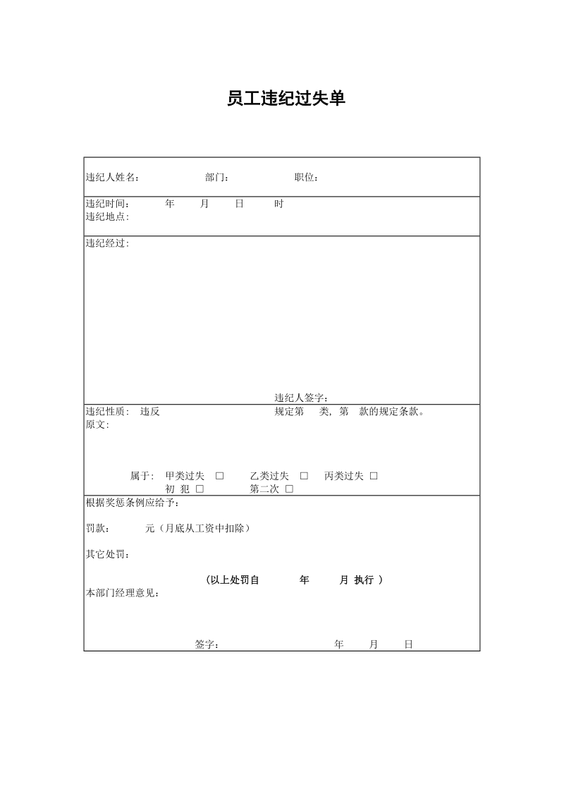 员工违纪、过失通知单.doc_第1页