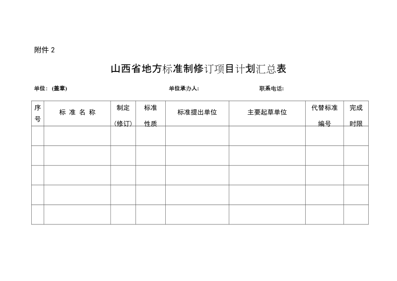 山西省地方标准制修订项目计划汇总表.docx_第1页