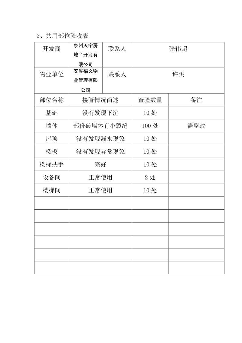 物业承接查验记录表格.doc_第3页